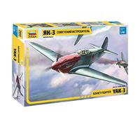 Zvezda Models YAK-3 Yakovlev Soviet WWII Fighter Aircraft Building Kit, Scale 1/48