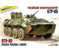 ZVEZDA Z3558 BTR 80 RUSSIAN PERSONNEL CARRIER KIT 1:35 Modellino
