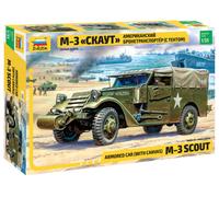 ZVEZDA Z3581 SCOUT CAR M-3 WWII ARMORED CAR WITH CANVAS KIT 1:35 Modellino