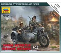 Zvezda Z6142 GERMAN MOTORCYCLE R-12 W/SIDECAR KIT 1:72 Modellino