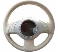 ZVFZGFGR - Coprivolante per Auto con Cuciture, per Beige Fiat 500 2007-2015 500e 2014-2018 500C 2014-2017 Protezione per Impugnatura del Volante in Pelle Nera con Cuciture