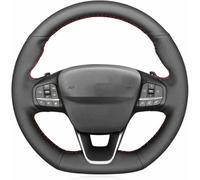 ZVFZGFGR - Coprivolante per Auto con Cuciture, per Ford Puma ST/ST Line 2019-2024 Protezione per Impugnatura del Volante in Pelle Nera con Cuciture