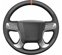 ZVFZGFGR - Coprivolante per Auto con Cuciture, per GMC Sierra 2500 2015-2019 Protezione per Impugnatura del Volante in Pelle Nera con Cuciture