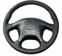ZVFZGFGR - Coprivolante per Auto con Cuciture, per Mitsubishi Pajeo iO 2001-2002 Protezione per Impugnatura del Volante in Pelle Nera con Cuciture