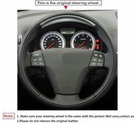 ZVFZGFGR - Coprivolante per Auto con Cuciture, per Volvo C30 2006-2013 C70 2008-2010 Protezione per Impugnatura del Volante in Pelle Nera con Cuciture