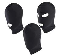 ZVKACT 3 Maschere Nere a Copertura Totale - Con Aperture per Occhi e Bocca - Perfette per Halloween, Cosplay, Carnevale e Spettacoli - Unisex