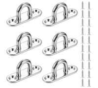 ZVKACT 6 Occhielli Per Tende + 20 Viti Autofilettanti, Argento, 45Mm, Per Sedia Sospesa & Tenda Da Sole