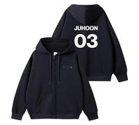 ZVKVLDE Felpa con Cappuccio con Cerniera, Regalo for Fan di Color Outside The Line, for Uomo E Donna(Balck E-Fleece,XL)