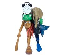 ZVLINMVAM Fusion Poseable Figure - Tung Tung Tung Sahur x Cappuccino Assassino x Tralalero Tralala x BRR BRR Patapim - Silicone di alta qualità, articolazioni articolate, anti-ingiallimento da tavolo