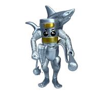 ZVLINMVAM Silver Poseable Brainrot Fusion Figure - Tung Sahur x Cappuccino Assassino x Chimpanzini