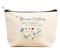 ZVMIS If Were Flowers, I'd Pick You-Thank You, regalo di compleanno, capodanno, regalo di Natale per donne, trousse per cosmetici, custodia da viaggio, Beige, 9.5 ″ L x 7″H x 2.7″ W, 11-se le sorelle