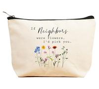 ZVMIS If Were Flowers, I'd Pick You-Thank You, regalo di compleanno, capodanno, regalo di Natale per donne, trousse per cosmetici, custodia da viaggio, Beige, 9.5 ″ L x 7″H x 2.7″ W, 3-se i vicini