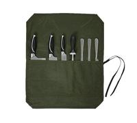 Zvn Zojne Borsa arrotolabile per coltelli, multiuso, con tracolla regolabile, con 7 scomparti per chef, resistente, per coltelli da cucina, Verde militare, Refer to description, Unisex