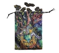 Zvn Zojne Borsa portaoggetti per dadi, organizer portatile per gioielli, per divinazione su entrambi i lati, borsa per tarocchi, borsa con coulisse per appassionati di tarocchi, streghe, maghi,