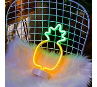 ZVO LED Ananas Insegna al Neon, Segnaletica al Neon Pineapple, Luce Notturna Decorativa Insegne Luminose con Alimentata a Batteria o USB per Natale Feste Bar Matrimonio Party, Regalo di Compleanno