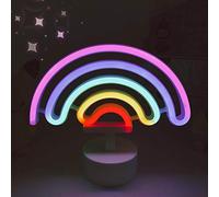ZVO LED Arcobaleno Insegna al Neon, Segnaletica al Neon, Luce Notturna Decorativa Insegne Luminose con Alimentata a Batteria o USB per Natale Feste Bar Matrimonio Party, Regalo di Compleanno