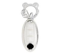 ZVRSUA Guscio Chiave per Nissan, Cover Chiave,Caso Chiave Auto Compatibile con Nissan X-Trail T31/T32 Qashqai J10/J11 Juke Micra March Note Pulsar Cube Leaf Roadster Infiniti FX35/Q50 (Argento)