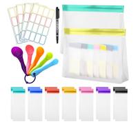 ZVRSUA Set di contenitori da viaggio per proteine in polvere, 23 pezzi, contenitori riutilizzabili per proteine in polvere, portatili, impermeabili, contenitori di ricarica portatili con cucchiaio