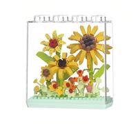 ZvveIIa Blocchi di costruzione di fiori per adulti, bonsai di rosa eterna con vetrina, decorazione per casa e ufficio, fai da te rilassante per adulti, kit di modelli di architettura creativa