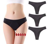ZVZK Mutande mestruali Assorbenti 20ML Donna Tanga Slip Ciclo Mestruale Intimo Mutandine Perizoma Slip (XXL, 3 Nero)