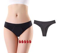 ZVZK Mutande mestruali Assorbenti 20ML Donna Tanga Slip Ciclo Mestruale Intimo Mutandine Perizoma Slip (L, 1 Nero)