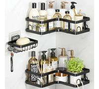 ZVZM Porta Sapone Per Doccia, Portasapone Doccia Senza Foratura, Porta Bagnoschiuma Shampoo da Doccia, 3 Pezzi Mensola Doccia Angolare Accessori Bagno.