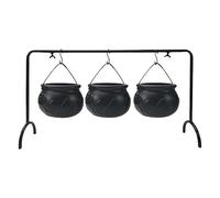 ZwaitL 3 decorazioni di Halloween per streghe calderone caramelle ciotole su rack forniture per feste per festival calderoni ciotola decorazioni calderone ciotole con rack in ferro