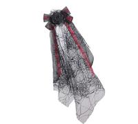 ZwaitL Accessorio per la testa di Halloween, velo in pizzo nero con clip per capelli invisibile, decorazione per capelli per feste di danza, comodo velo in costume