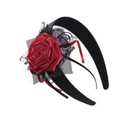 ZwaitL Accessorio per la testa di Halloween, velo in pizzo nero con clip per capelli invisibile, decorazione per capelli per feste di danza, comodo velo in costume