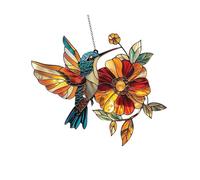 ZwaitL Acchiappasole in vetro colorato con colibrì, rifrangente, luce solare per la casa e il giardino, infrangibile, facile cattura sole con catena per giardini che creano motivi di luce