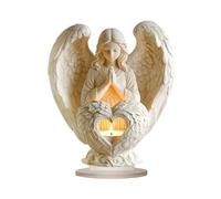 ZwaitL Angelica bianca con motivo a cuore 2D piatto acrilico scultura decorazione da tavolo ornamento per Natale casa benedizione regalo angelo decorazione da tavolo