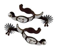 ZwaitL Attrezzature da competizione occidentali del ragazzo della mucca della decorazione dello sperone dello stivale del cavallo del metallo per gli uomini e le donne Decorazione dello stivale facile