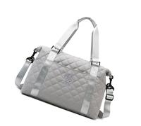 ZwaitL Borsone da donna di grande capacità, borsa a tracolla da viaggio per brevi viaggi con facile attacco alla valigia maniglia palestra, grigio, As shown in the picture (error 1-3cm)