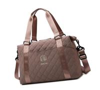 ZwaitL Borsone da donna di grande capacità, borsa a tracolla da viaggio per brevi viaggi con facile attacco alla valigia maniglia palestra, Colore caffè., As shown in the picture (error 1-3cm)