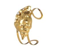 ZwaitL Braccialetto aperto a tema mare con dettagli a forma di stella marina, elegante accessorio alla moda in acciaio inox, per uso quotidiano, antiruggine, ispirato ai marini, Misura unica, come
