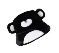 ZwaitL Cappello da pescatore a forma di orso dei cartoni animati per attività all'aperto non deformabile morbido ispessito caldo peluche cappello da pescatore per l'inverno uso quotidiano copricapo in