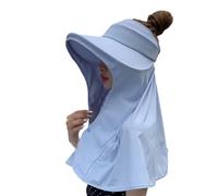 ZwaitL Cappello da sole con patta per il collo, per donne e ragazze, regolabile, vuoto, top da baseball, protezione UV, traspirante, per donne, Azzurro, Taglia unica