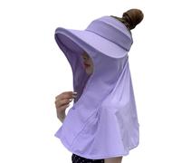 ZwaitL Cappello da sole con patta per il collo, per donne e ragazze, regolabile, vuoto, top da baseball, protezione UV, traspirante, per donne, Viola, Taglia unica