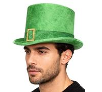 ZwaitL Cappello vintage Shamrock Leprechaun Homburg Panama Cappello Western Porkpie Verde per Irlandese Holiday Wear Photo Props Fedora Cappelli per Donne Uomini Bambini, Verde, Taglia unica