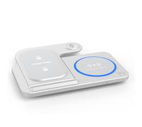ZwaitL Carica Rapida per Tre dispositivi Supporto in Alluminio Aggiornamenti Potenza simultanei per Smartphone attivati Smartwatch e Auricolari Organizzatori Ricarica Pieghevoli in Metallo