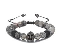 ZwaitL Caschi da uomo con perline regolabile in pietra intrecciata buona fortuna medievale Cosplay accessori