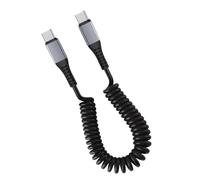 ZwaitL Cavo a spirale da USB a USB C, ricarica rapida, cavo retrattile, ricarica rapida, design a molla per trasferimento dati del telefono e tablet