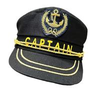 ZwaitL Classico marinaio cappello per le donne regolabile ricamato cappello capitano cotone Halloween gioco di ruolo costume moda marinai in cotone