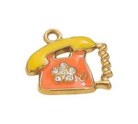 ZwaitL Colorful Ice Cream/Cup/Phone Drop Olio Artigianato Ciondolo Fascino Per Portachiavi In Acciaio Inox Gioielli Fatti A Mano Componente Drip Ice Cream Pendant, Misura unica, come descritto, come