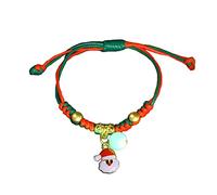 ZwaitL Fatto a mano intrecciato Natale carino corda intrecciata multicolore intrecciato gioielli amicizia favore partito corda intrecciata nero rosso coppia per uomini donne, Misura unica, come