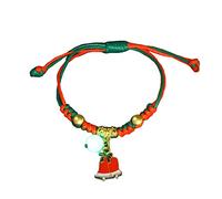 ZwaitL Fatto a mano intrecciato Natale carino corda intrecciata multicolore intrecciato gioielli amicizia favore partito corda intrecciata nero rosso coppia per uomini donne, Misura unica, come