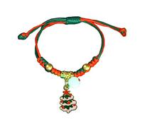 ZwaitL Fatto a mano intrecciato Natale carino corda intrecciata multicolore intrecciato gioielli amicizia favore partito corda intrecciata nero rosso coppia per uomini donne, Misura unica, come