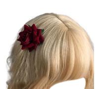 ZwaitL Fermaglio per capelli a forma di rosa, con velo, da donna, per cosplay, feste, costumi, giorno della morte, accessori per capelli di Halloween