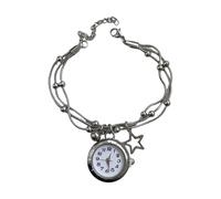 ZwaitL Frangia in lega stile vintage con orologio funzionale e catena scorrevole per un accessorio robusto per catena, Misura unica, come descritto
