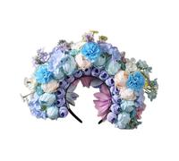 ZwaitL Ghirlande da sposa con fiori per matrimonio, corona da spiaggia, fascia per capelli per ragazze, accessorio per capelli da donna
